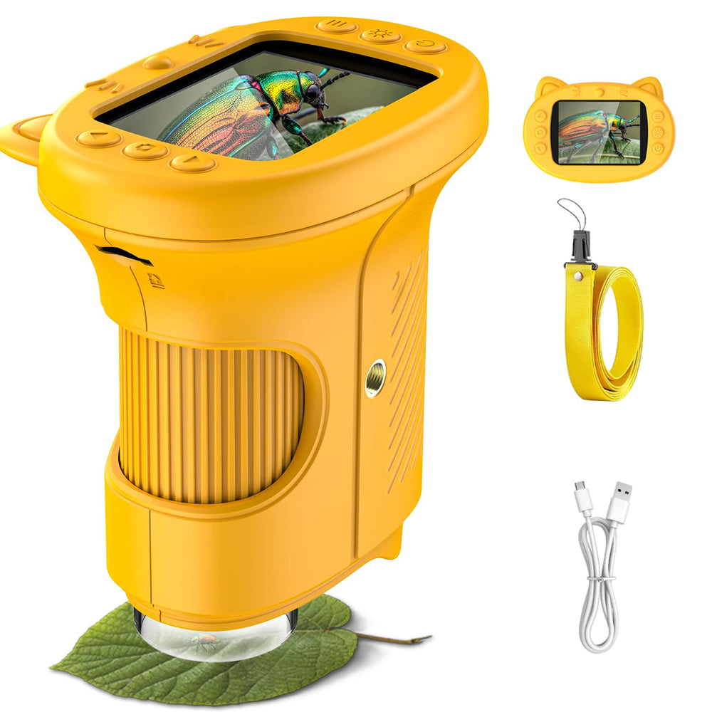 OAEBLLE Kids Microscope with 2.4-inch screen reveals tiny details for budding explorers.