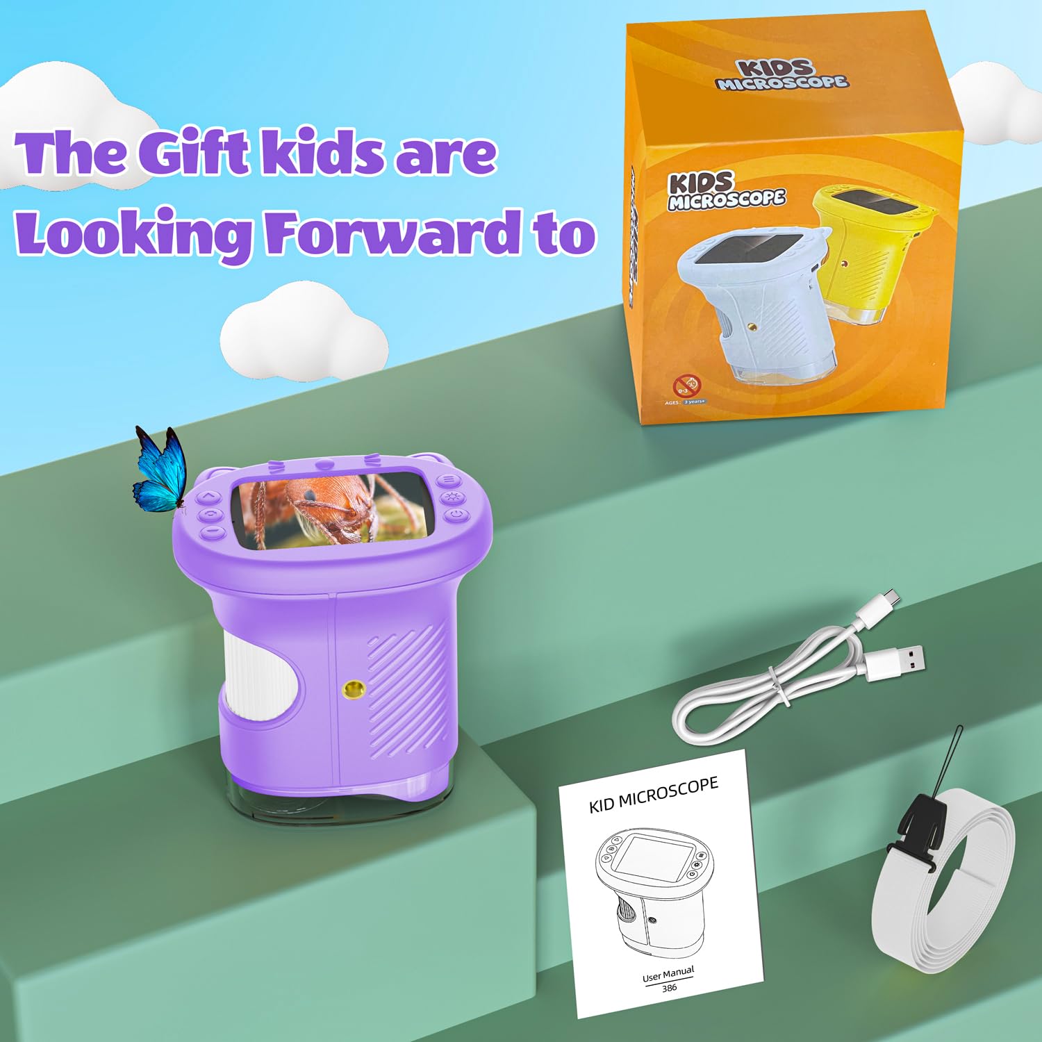 OAEBLLE Kids Microscope as a gift-ready idea for birthdays and holidays