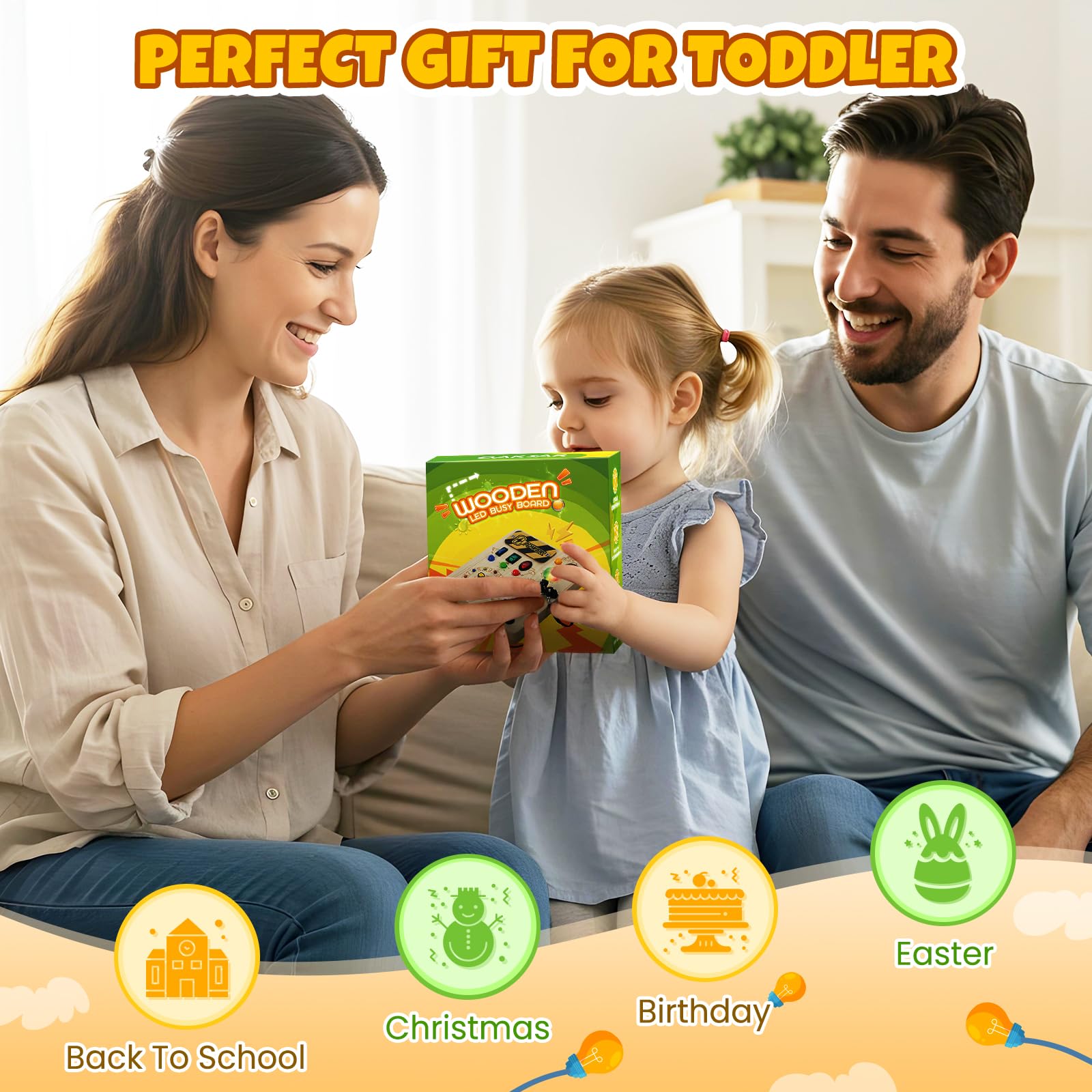 OakJAR Busy Board gift-ready packaging makes a thoughtful present for young children.