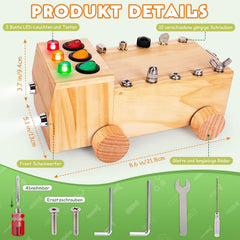 OAKJAR wooden sensory toy with bright LED lights for engaging exploration.