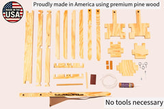 Oakland Ballistics kit includes wood glue and bouncy ball for immediate testing