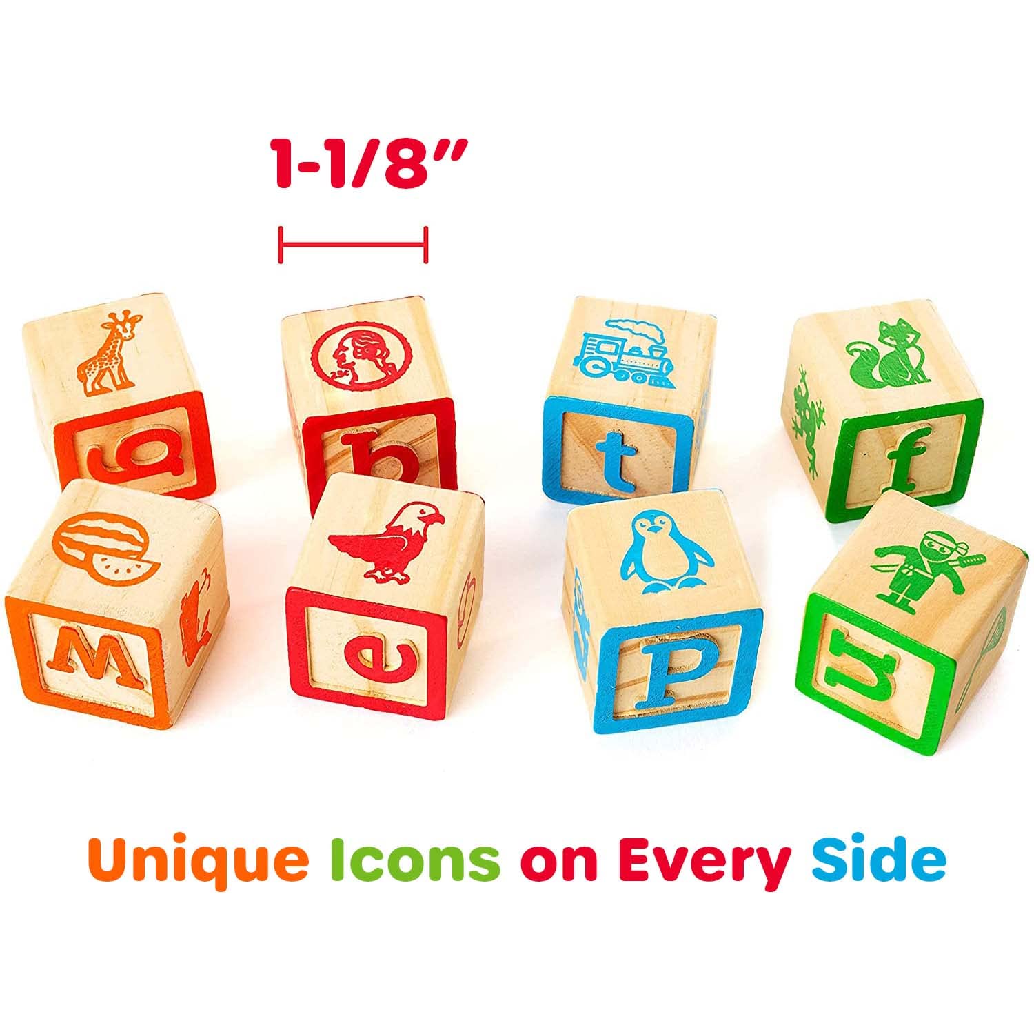 Oaktown Supply colorfully painted blocks encourage stacking and shape recognition during playtime