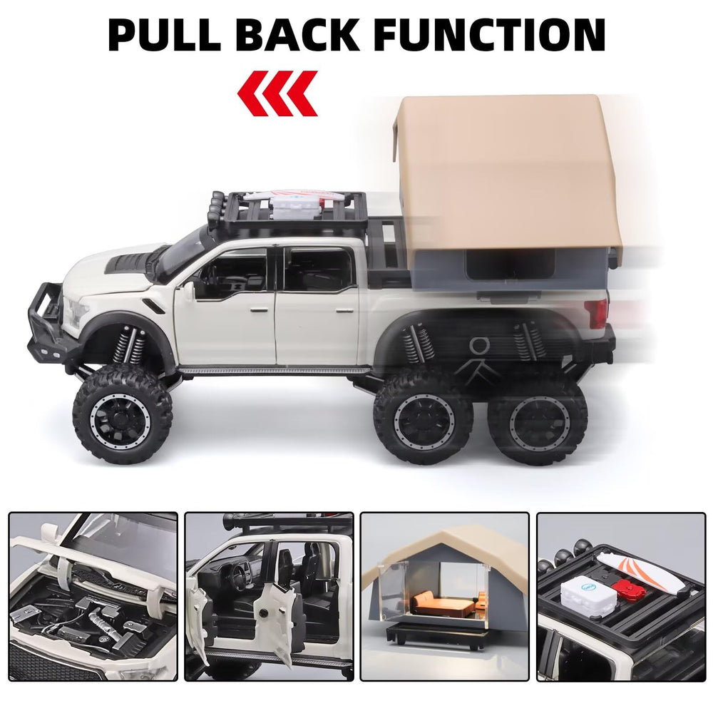 OANMYJJO F150 pull-back vehicle ready for quick starts and resets.
