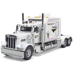OANMYJJO 1:24 scale semi-truck model in white for lifelike play and display.