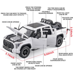 OANMYJJO White Tundra side view shows open doors and detailed cab.