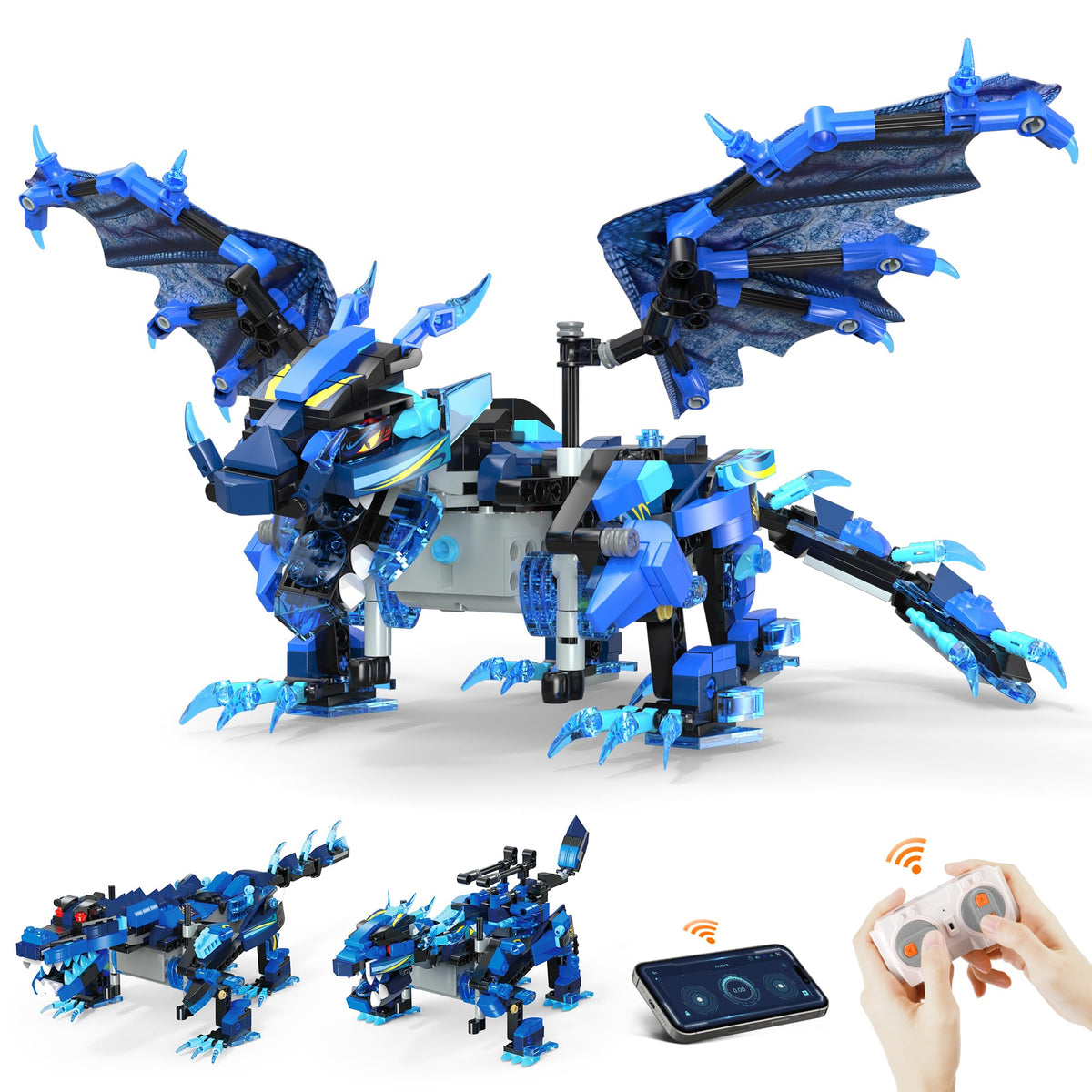 OASO dragon-building-kit-box-front showcasing the 590-piece set for STEM learning.