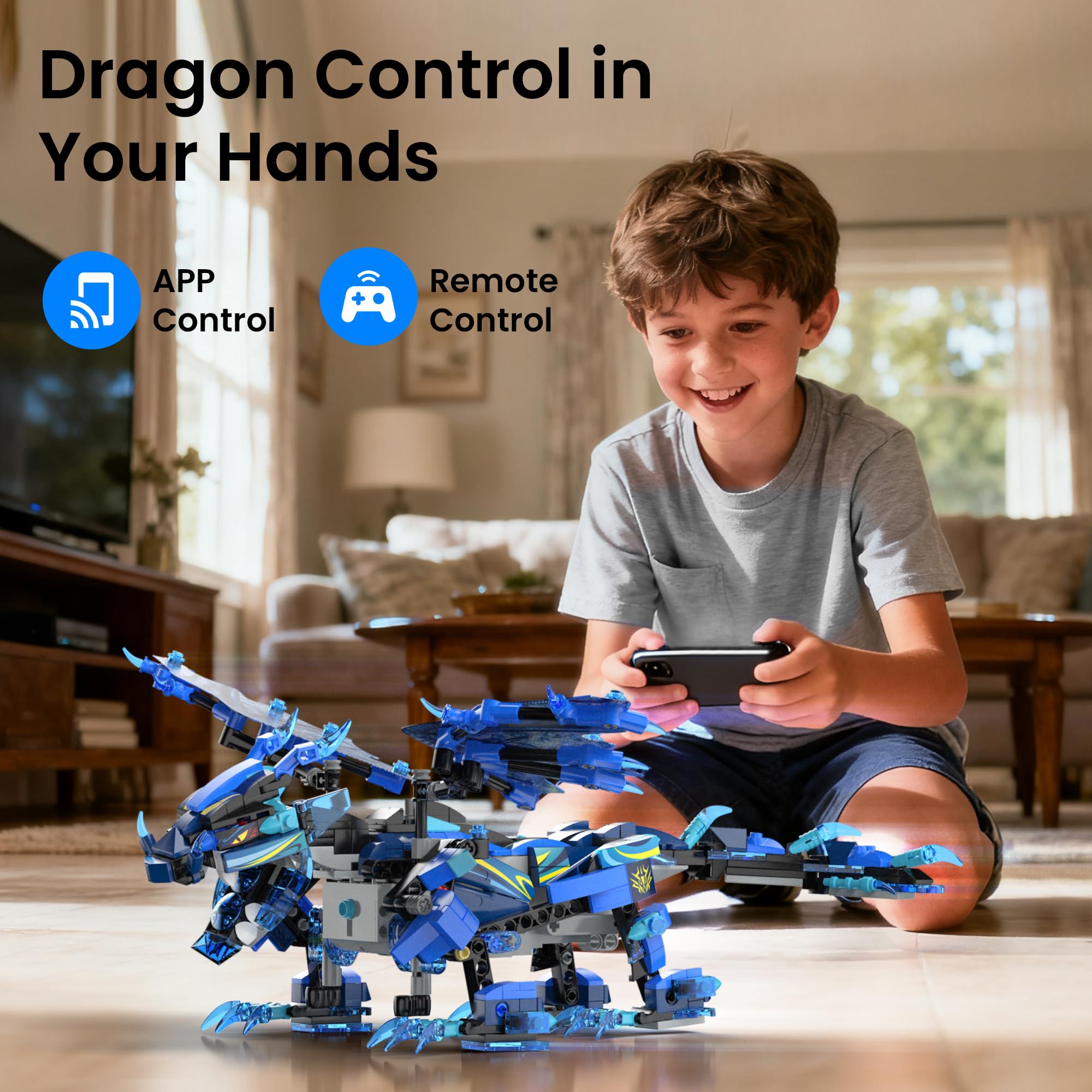 OASO dragon head and jaw design enhances realistic assembly.