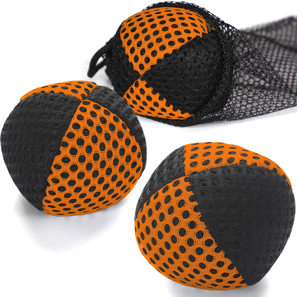 oazoxcx juggling balls 3-pack front view, balanced feel for smooth throws