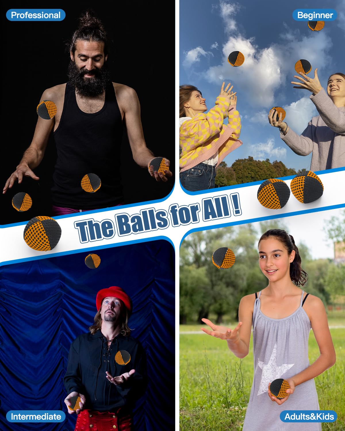 oazoxcx juggling balls 3-pack hand catch, easy grip for beginners