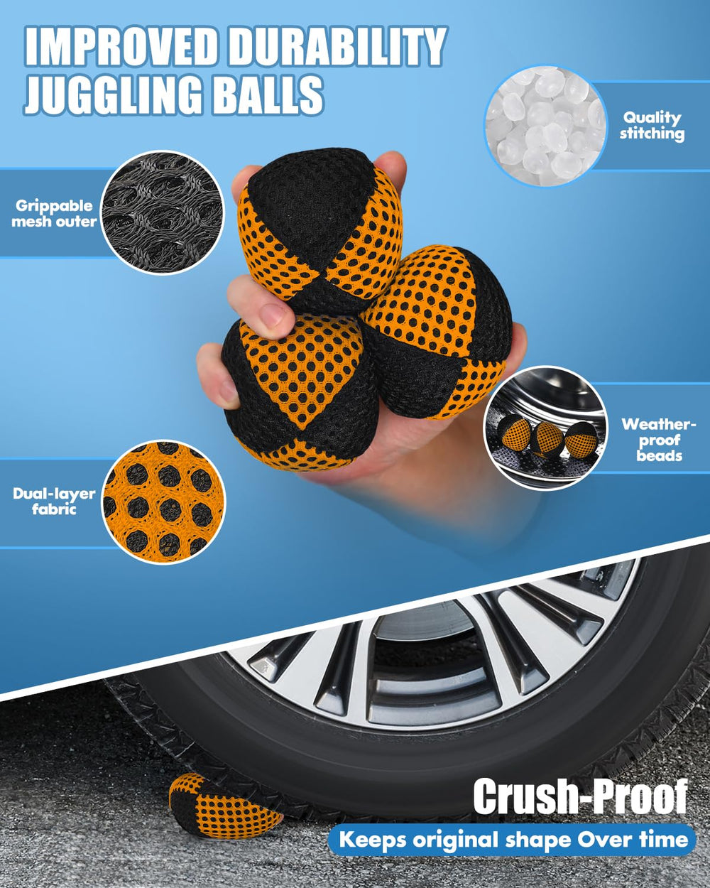 oazoxcx juggling balls 3-pack soft texture, comfortable practice sessions