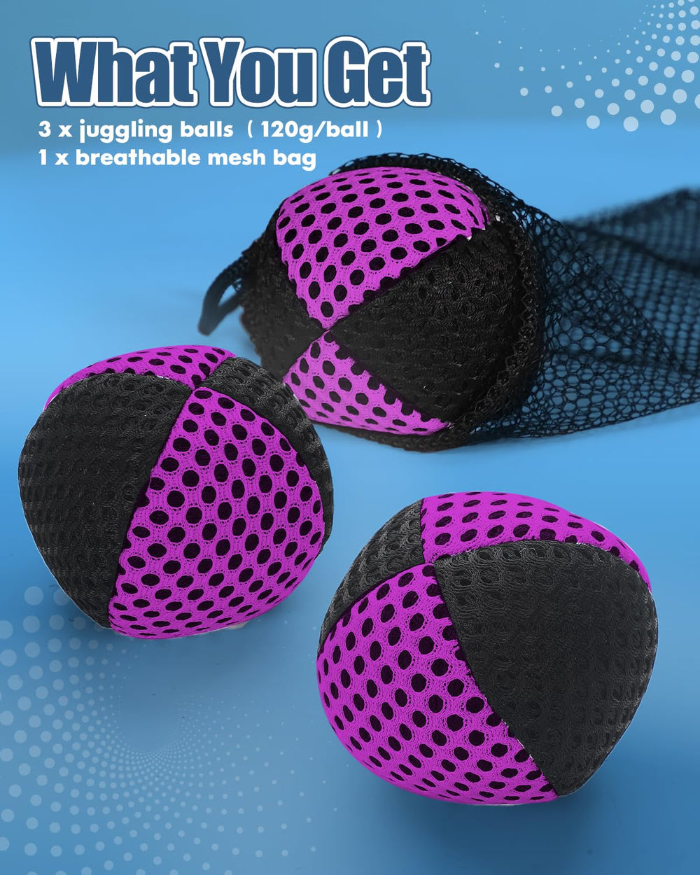 oazoxcx juggling balls bright colors improve visibility during throws.