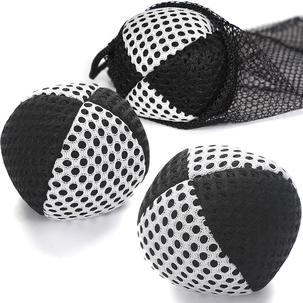 oazoxcx juggling balls three-pack in black and white for versatile practice.