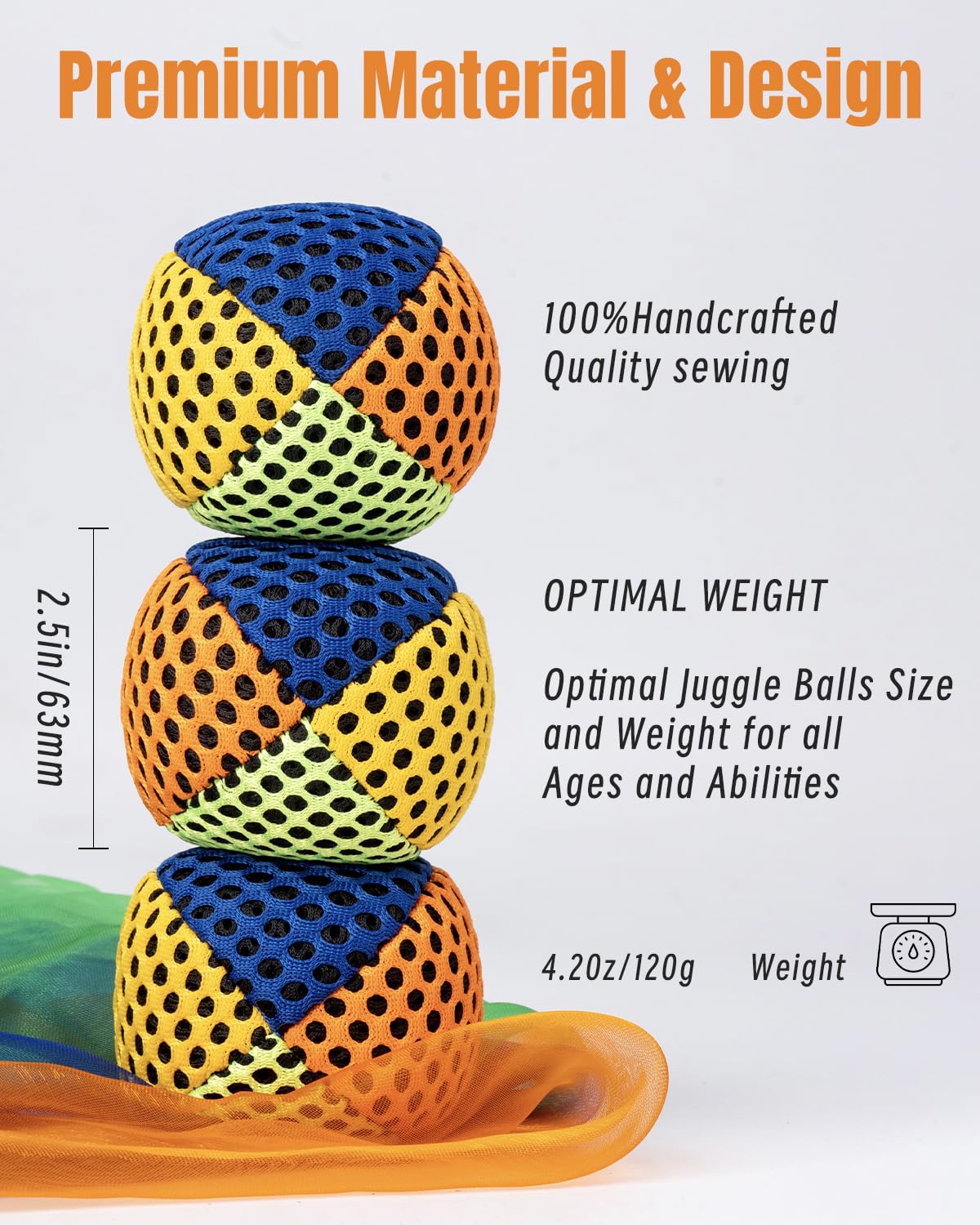 oazoxcx kid-friendly classroom juggling kit shown in use.