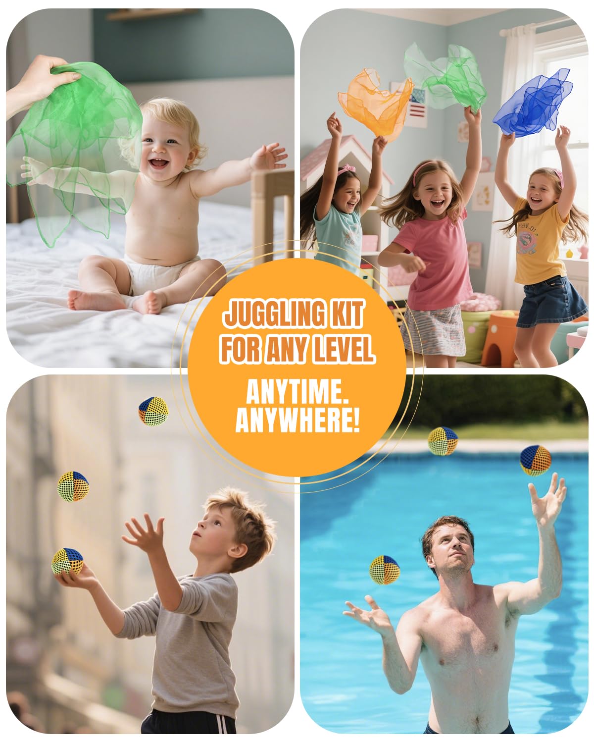 oazoxcx portable juggling kit ideal for travel and home practice.