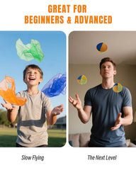 oazoxcx soft juggling balls with flowy scarves for beginner-safe play.