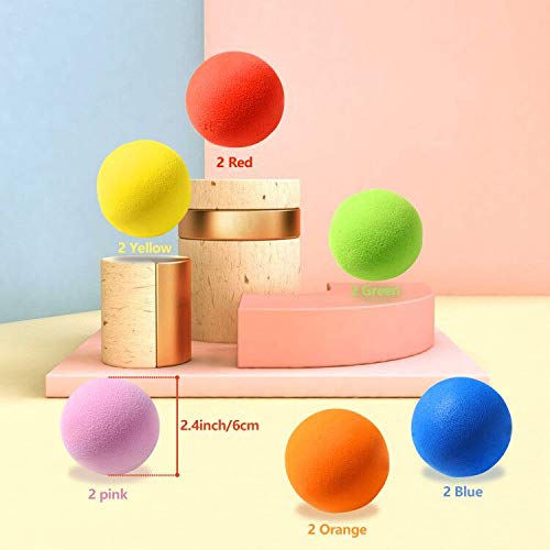 Vibrant red, green, and pink foam balls for colorful play and learning.