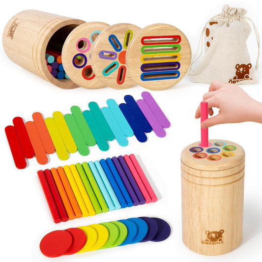 oazoxcx wooden sorting toy for toddlers promotes color recognition and fine motor skills