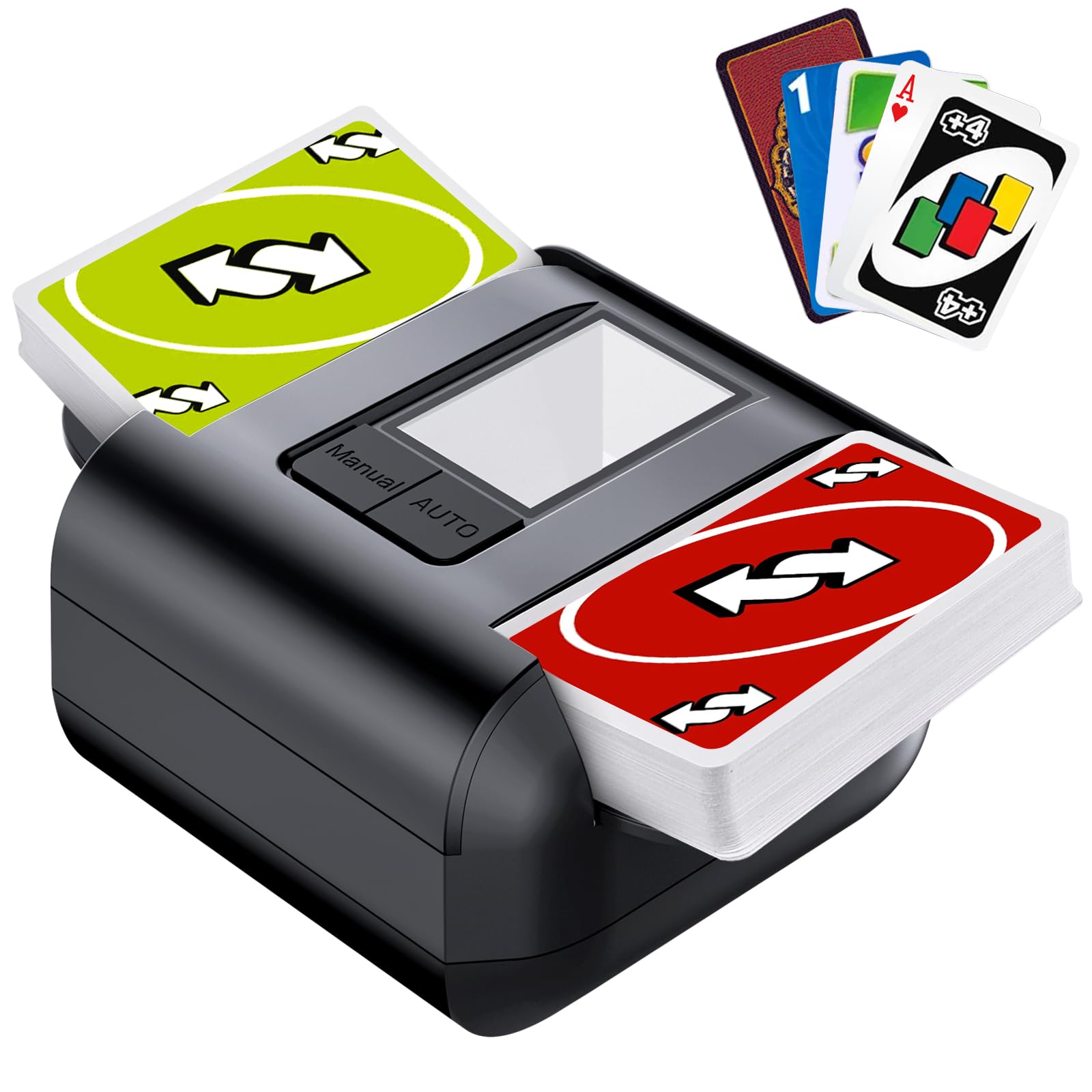 OBLITZON automatic card shuffler for 1-2 decks in use.