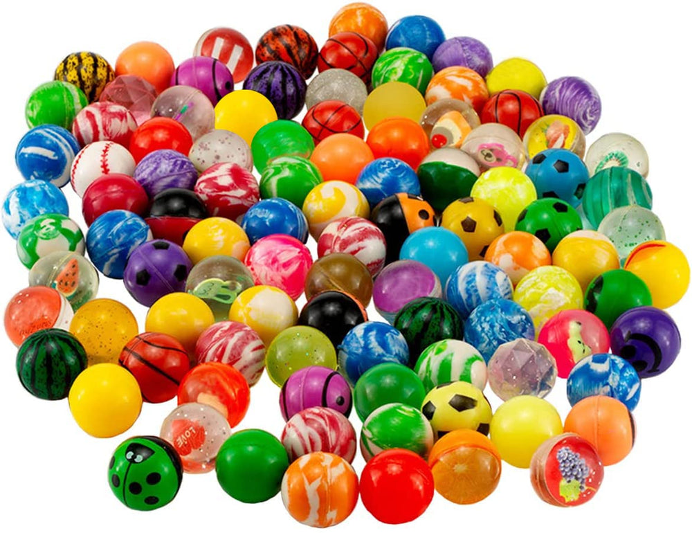 OBTANIM colorful bouncy ball 27mm pattern assortment for kids' play and prizes
