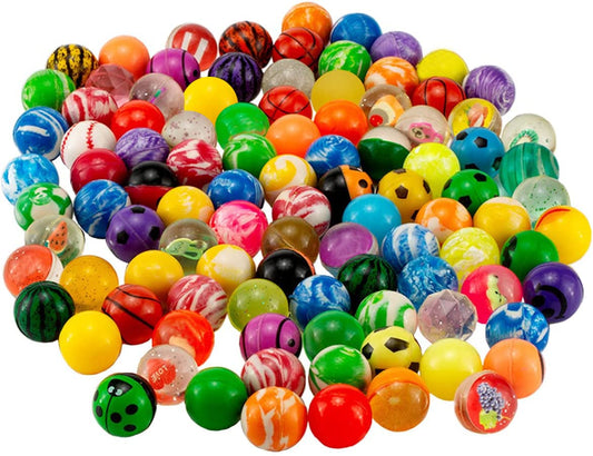 OBTANIM colorful bouncy ball 27mm pattern assortment for kids' play and prizes
