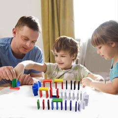 OBTANIM durable wooden blocks made with water-based non-toxic paint.