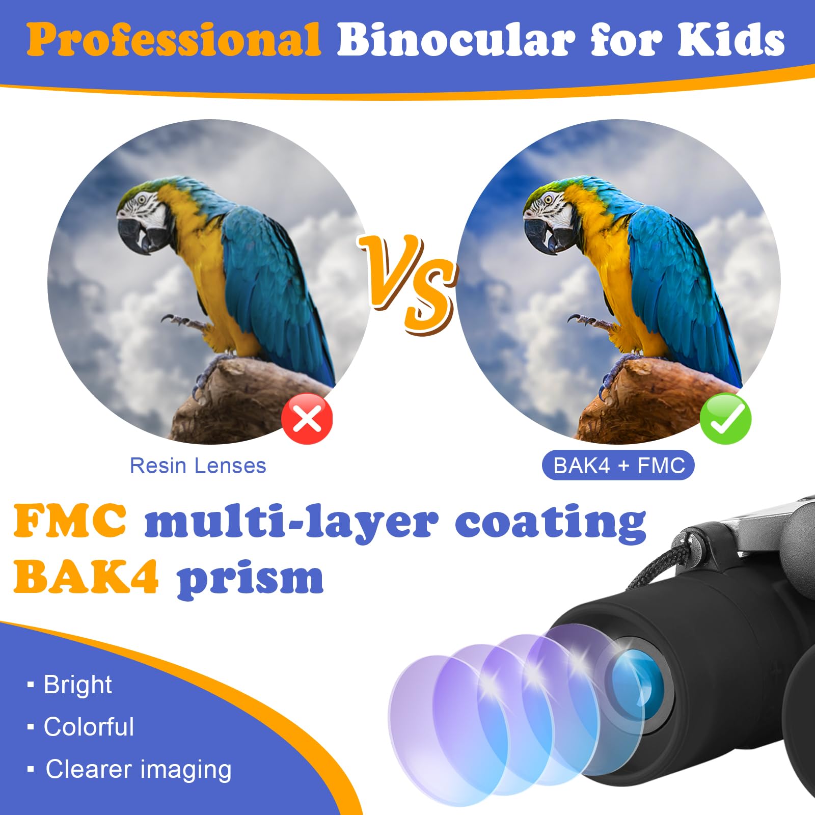 OBUBY bak-4 FMC prism delivers crisp, colorful images for nature watching.