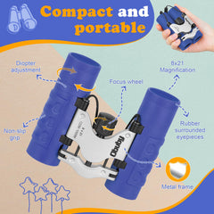 Durable rubber armor on OBUBY binoculars cushions drops during outdoor adventures.