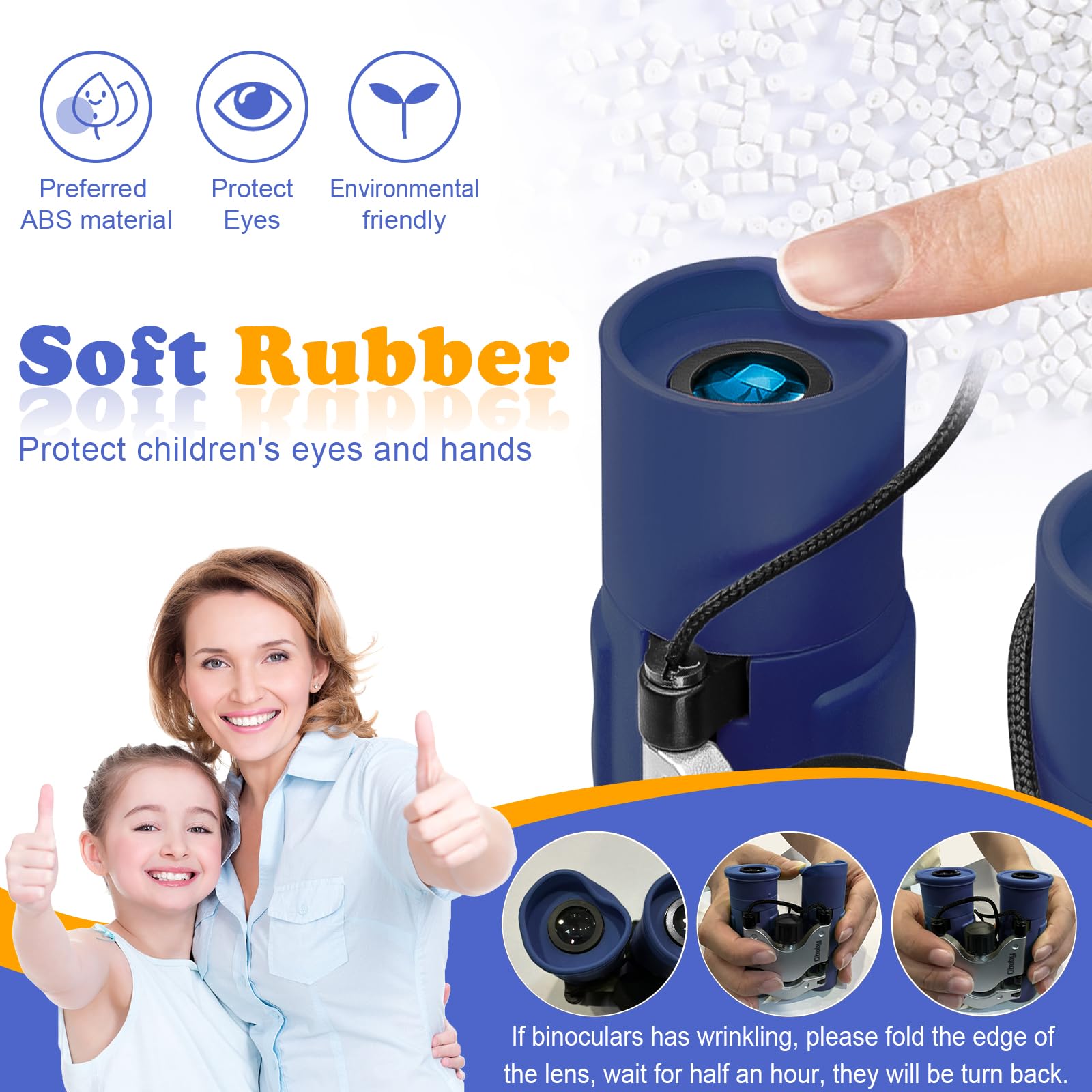 OBUBY center-focus knob enables quick eye-distance adjustment for comfortable viewing.
