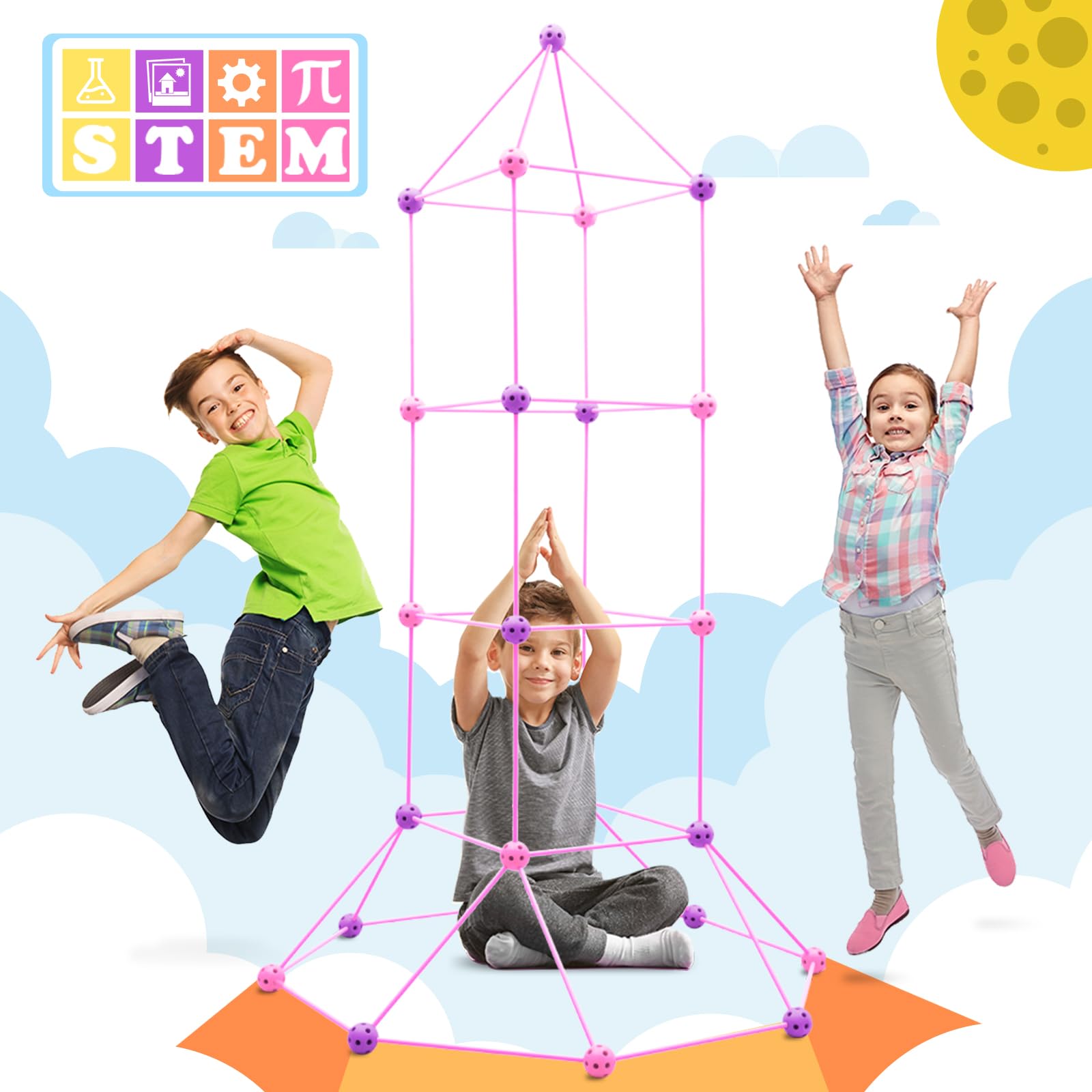 OBUBY fort-building-kit storage bag keeps pieces organized during play.