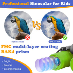 Obuby Kids Binoculars soft rubber eyepieces protect eyes during play.