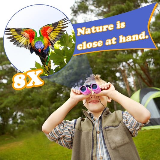 Obuby Real Binoculars for Kids offer crisp 8x21 optics for clear distant views.