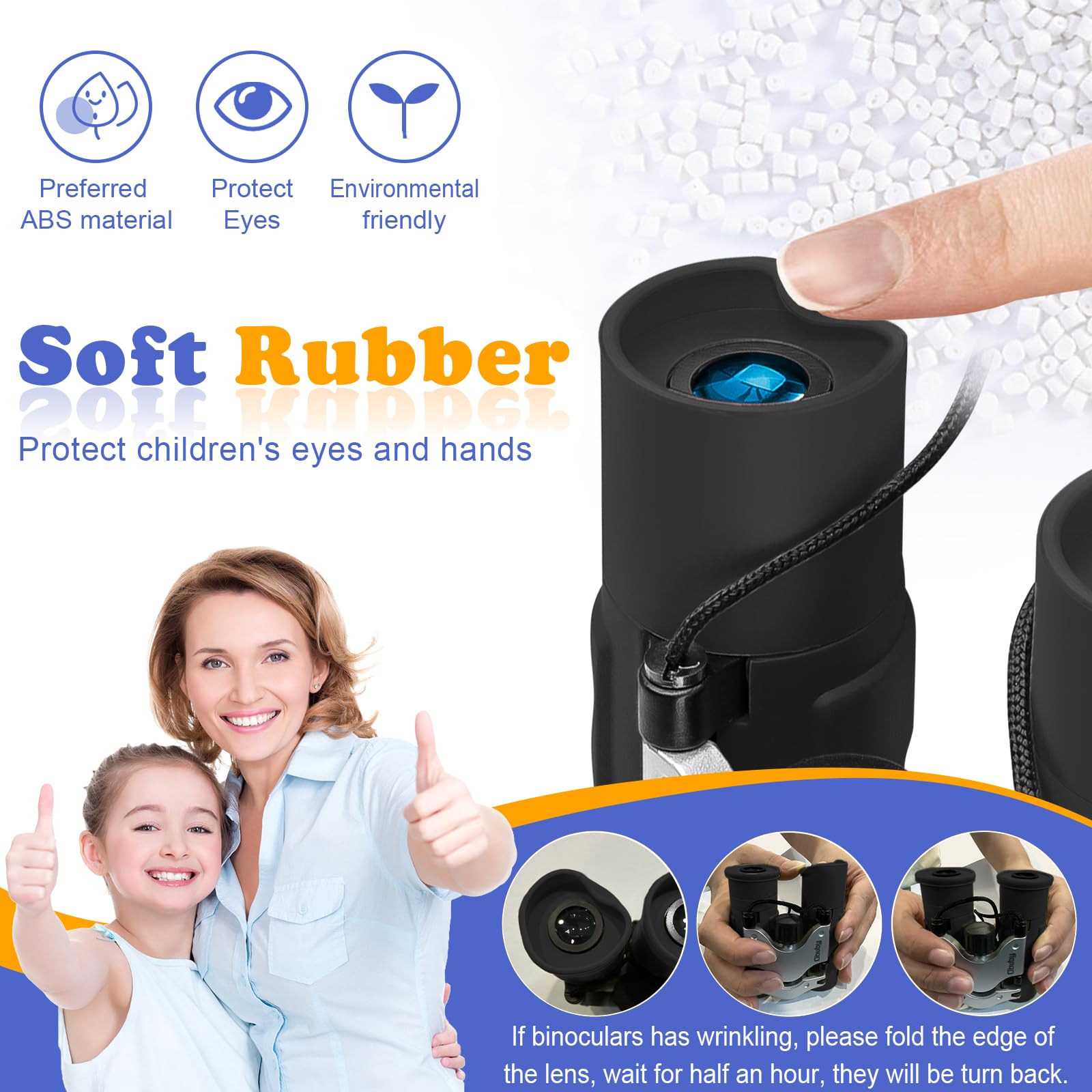 OBUBY shockproof shell cushions lenses during drops for durable kid use.