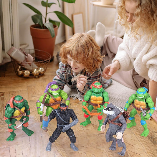 OBXAVV turtle figure in battle-ready poses for action