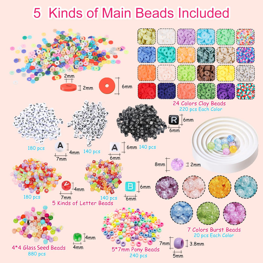 OCARDI bracelet kit close-up of clay beads showing textures for DIY