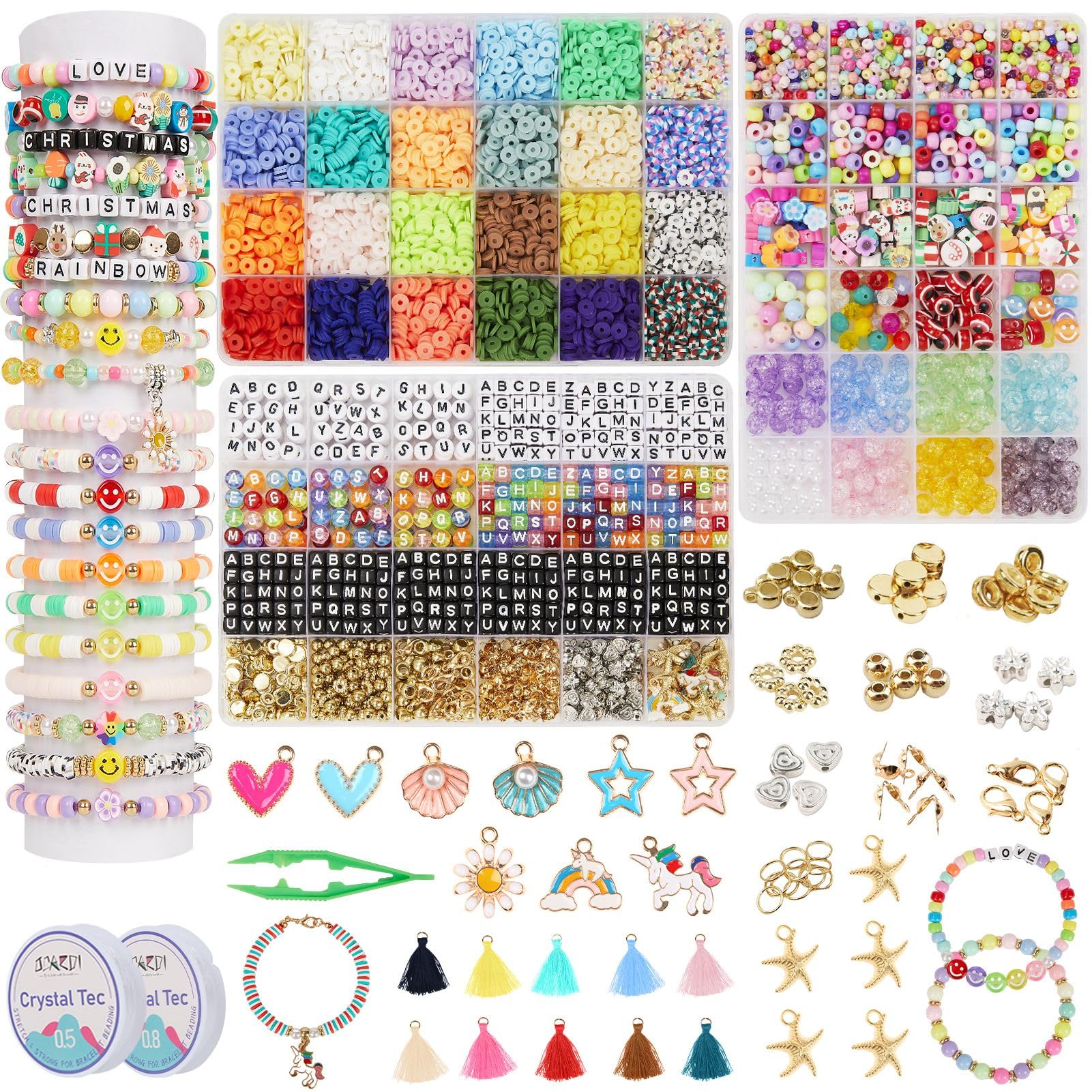 OCARDI girls bracelet kit with colorful beads ready for crafting sessions