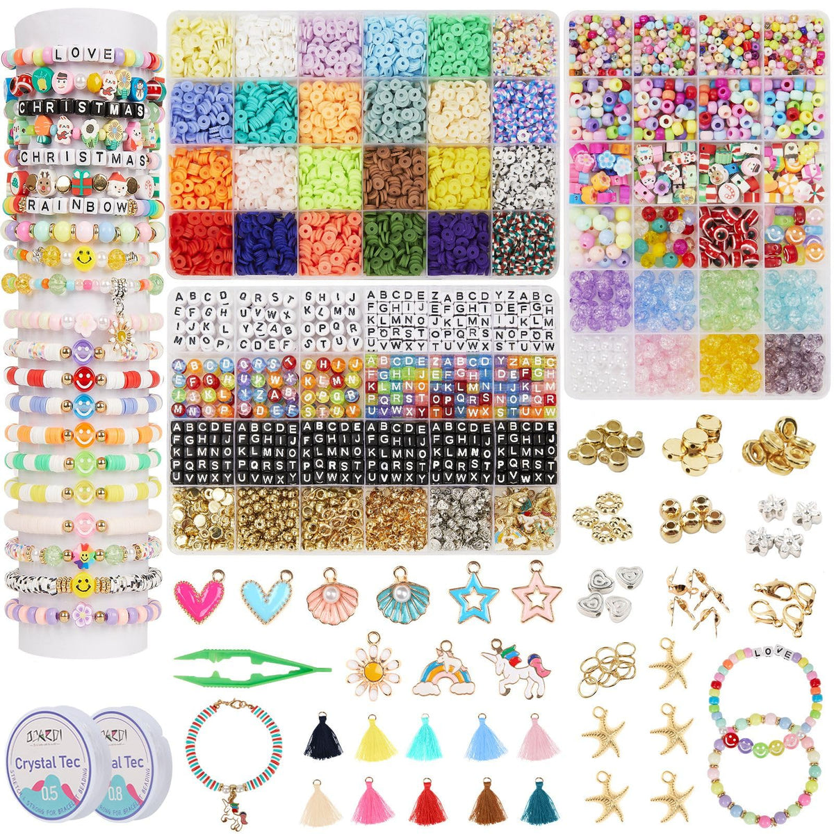 OCARDI girls bracelet kit with colorful beads ready for crafting sessions