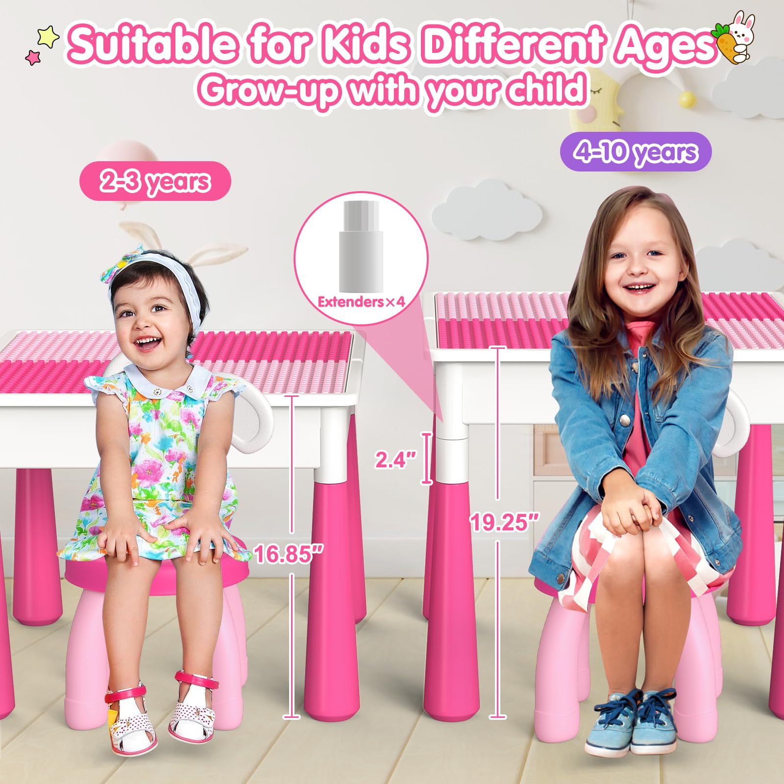 OCATO height-extendable table legs adapt as children grow