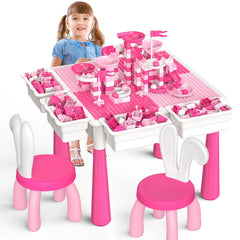 OCATO kids table and chair set with water table for creative play and storage