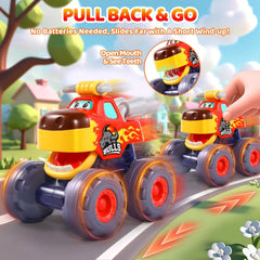 OCATO monster truck toy cars bright colors for vivid toddler play.