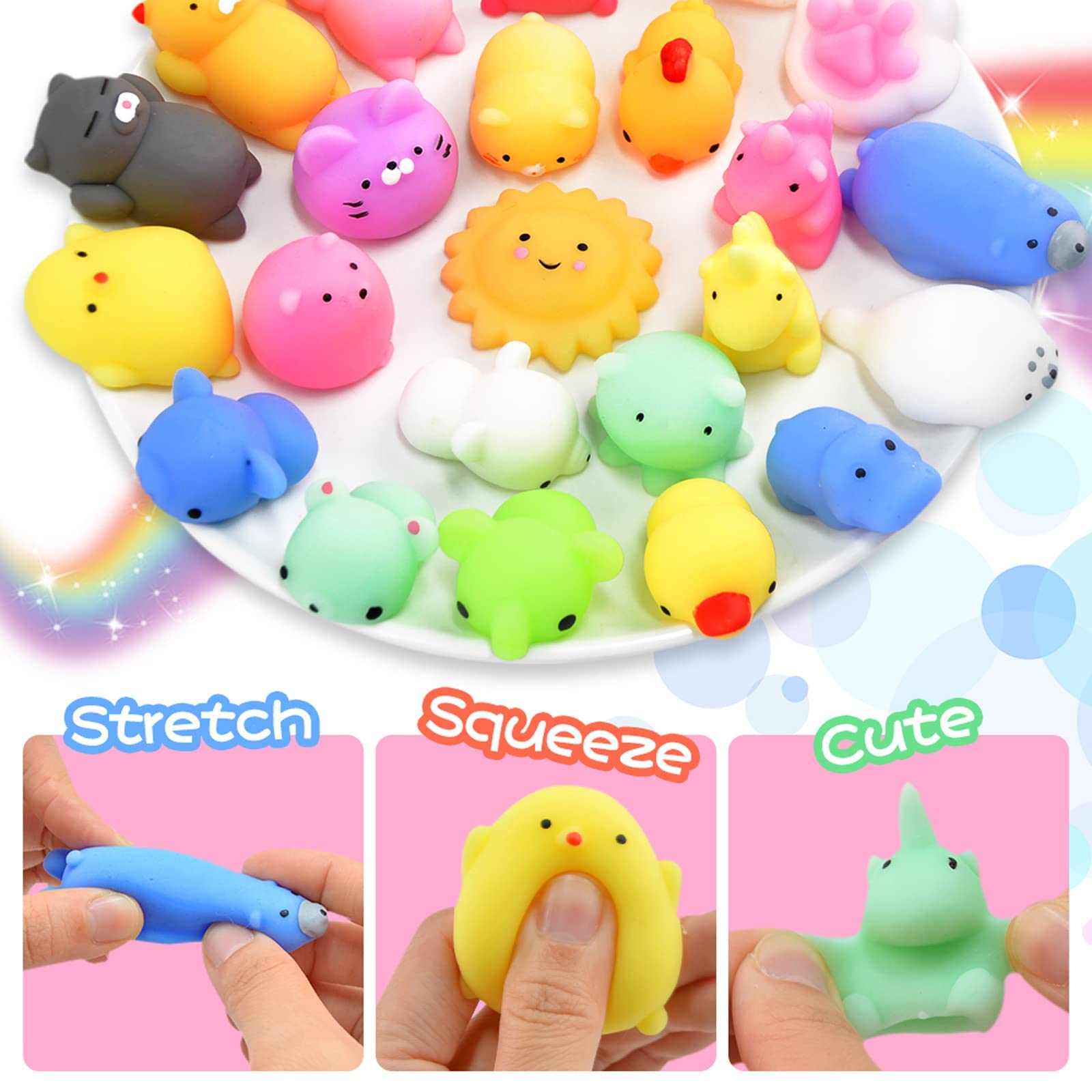 OCATO kawaii cat squishy in bright hues, ideal for desk fidgeting