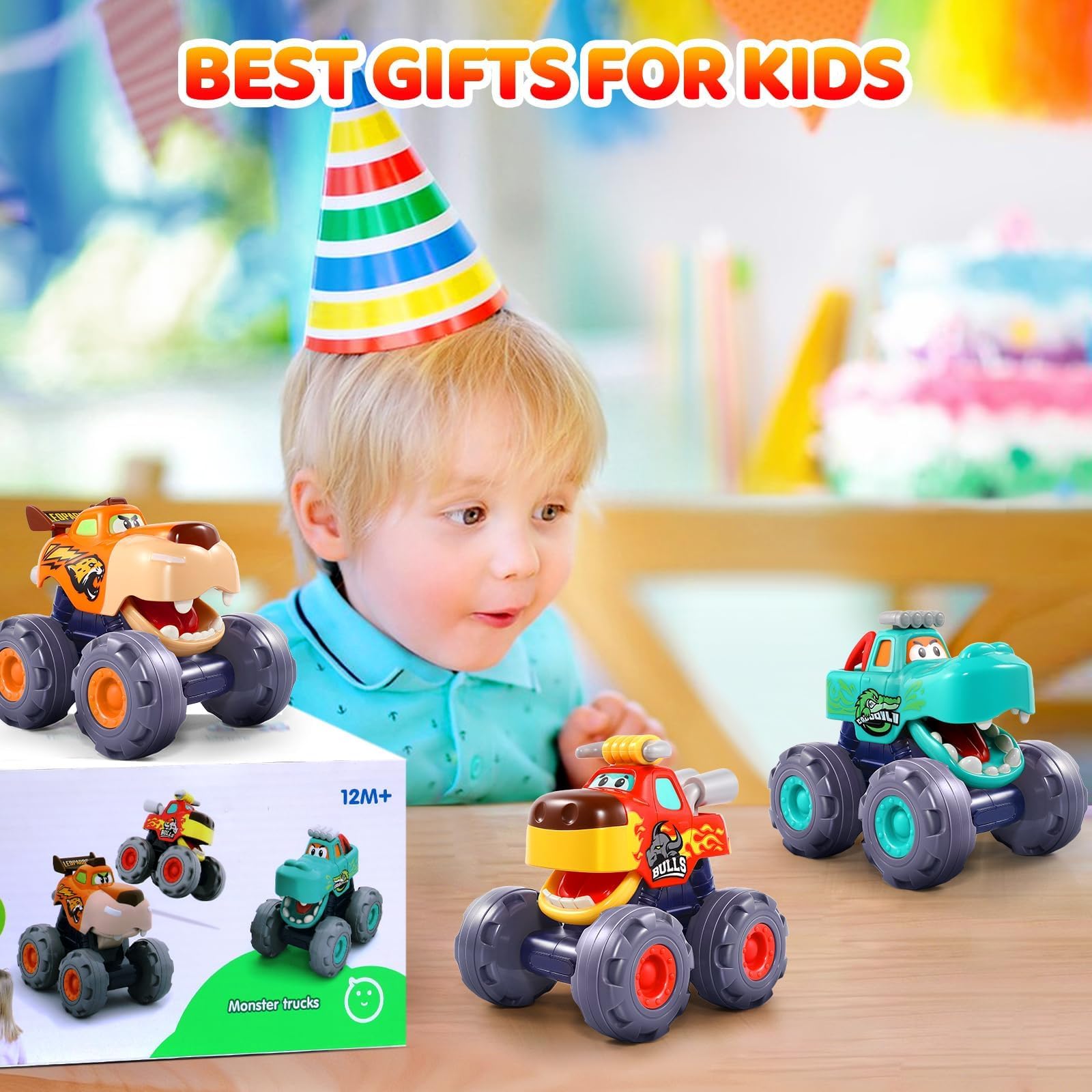 OCATO triple-pack pull-back action encourages active, exploratory play.