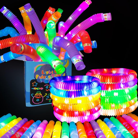 OceanWings 24pc glow pop tube set in vibrant colors for kids' playtime.