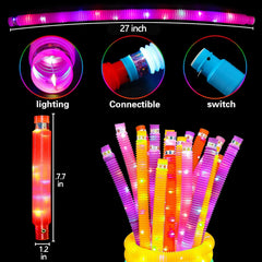OceanWings glow pop tubes illuminated in six colors for festive events and gatherings.