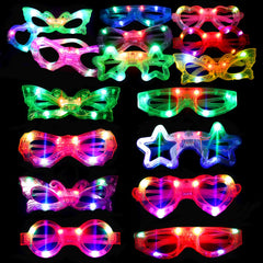 OceanWings LED glasses in circle shape glow for kids' party fun.