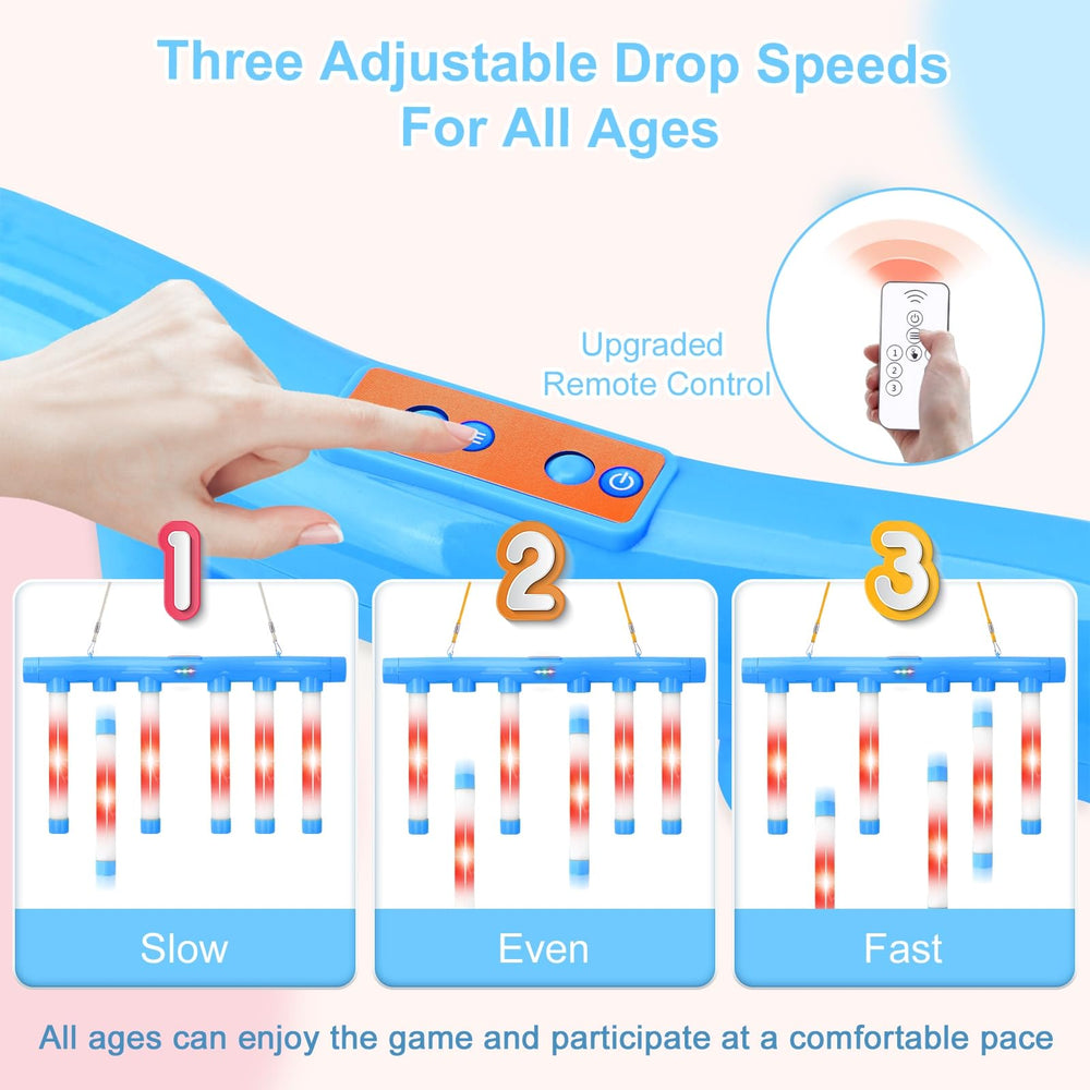 OCES Reflex Stick Game offers three speed settings to match players of all ages.