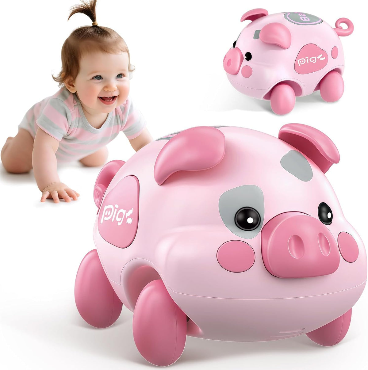 OCHIDO baby piggy crawling toy showing lifelike movement for motor play