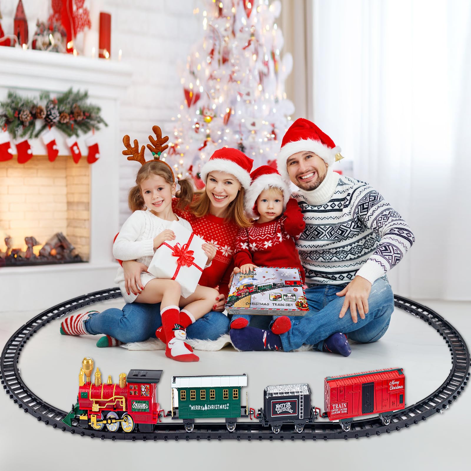 OCHIDO Christmas Train lights and sound boost festive room ambience
