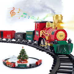 OCHIDO Christmas Train steam locomotive with lights for festive tree display