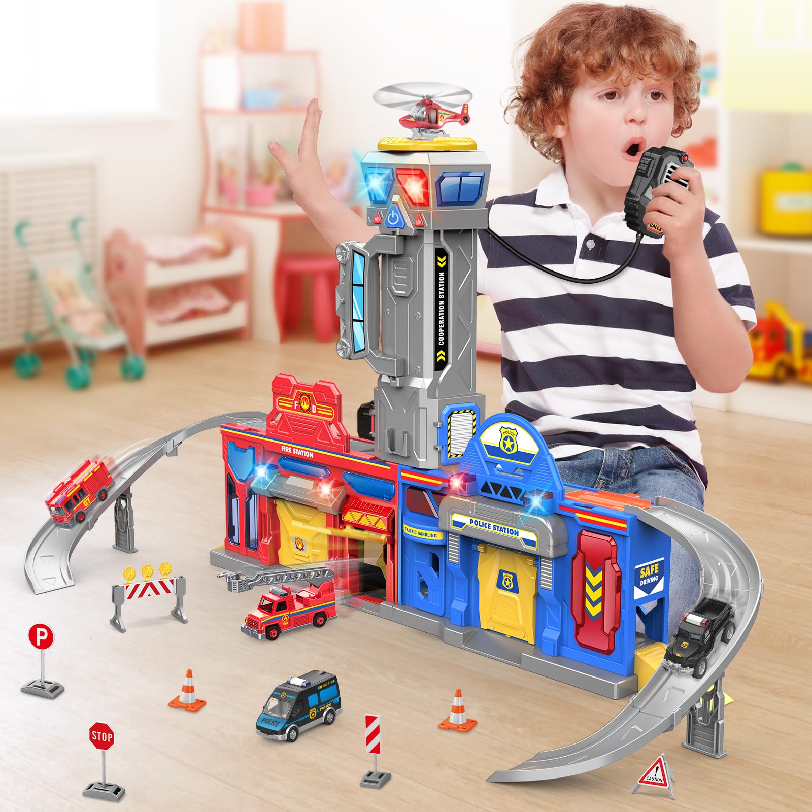 Ochido city action playset walkie-talkie enhances coordinated play
