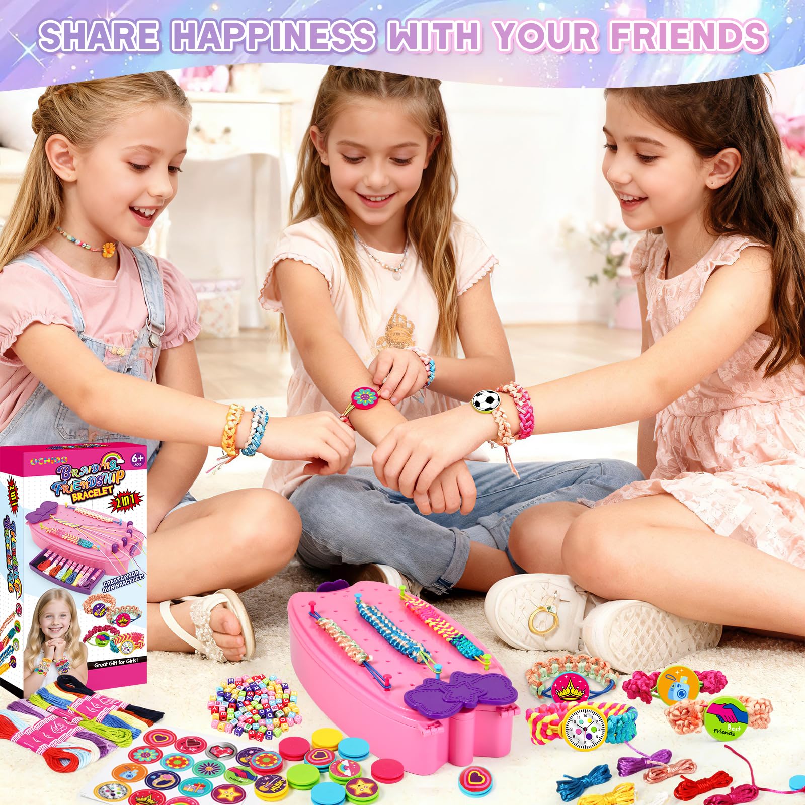 OCHIDO 16 fashion stickers to decorate each bracelet.